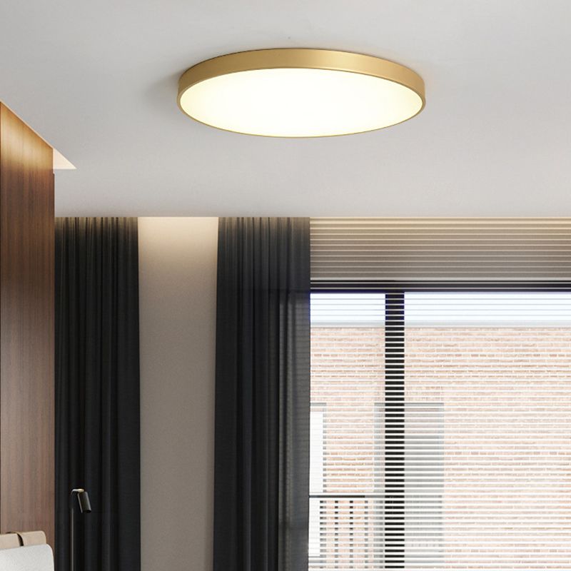 Single Golden Modernism Flush Mount Lighting Round Ceiling Light for Foyer