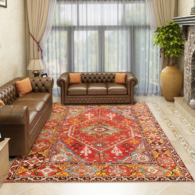 Tapis de salon multicolore Oriental Geo Motherned Area Tapis Polypropylène non glissant Backing Pet Friendly Indoor tapis