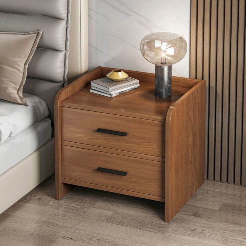 Wooden Bedside Cabinet Modern Minimalist Open Bedside Table with Drawers