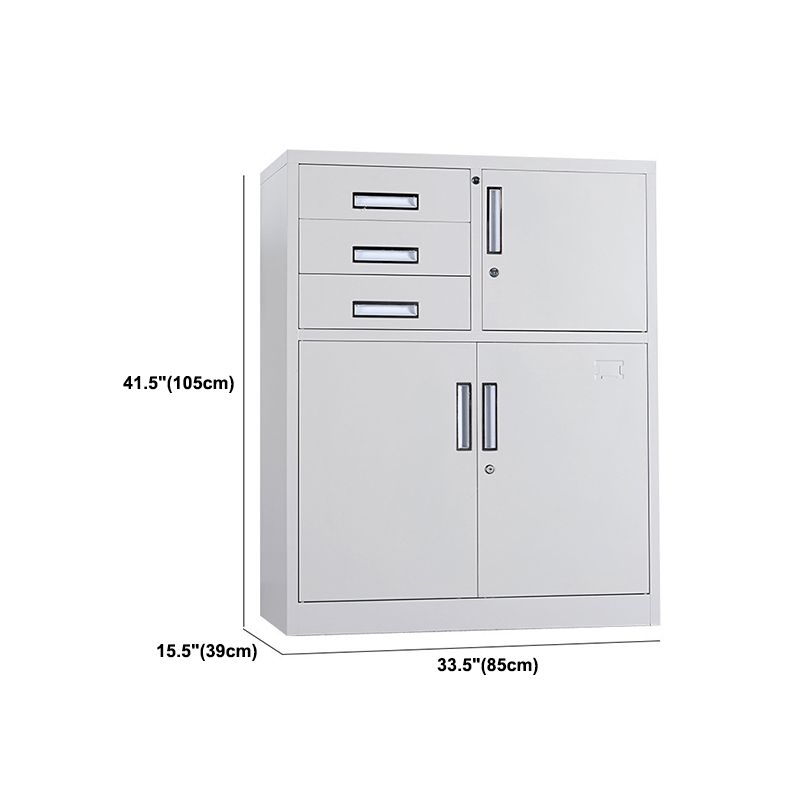 File Cabinet Metal Light Gray Vertical Locking Drawers File Cabinet for Office