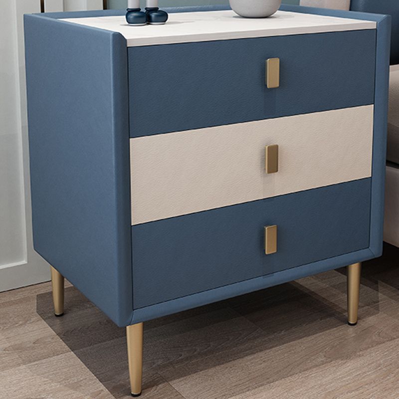 Storage Kids Nightstand Sintered Stone Top Kids Bedside Table with Drawers