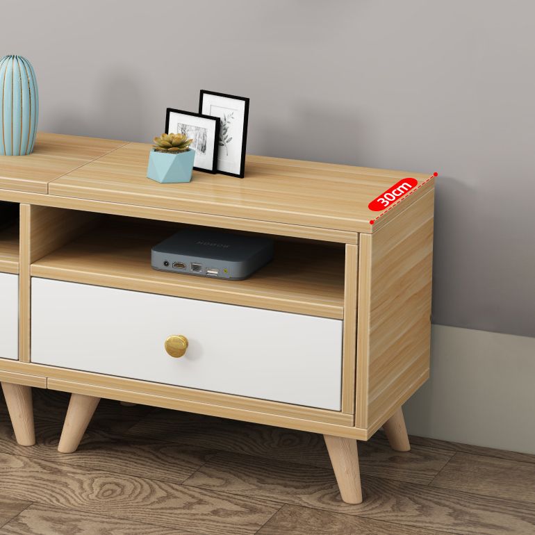 Scandinavian TV Console with Drawers Engineered Wood TV Stand