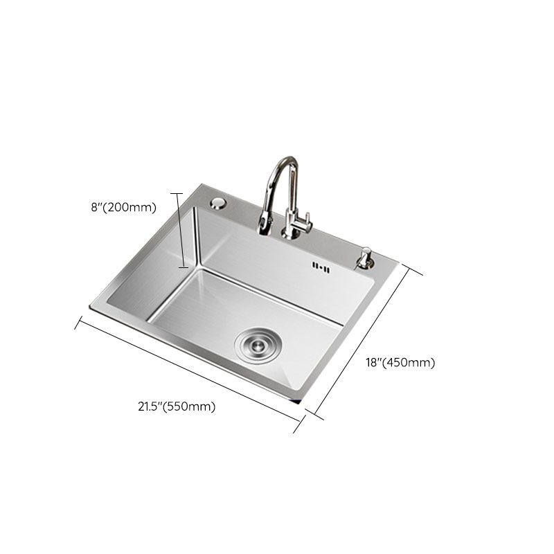 Modern Workstation Sink Stainless Steel with Drain Assembly and Faucet Kitchen Sink