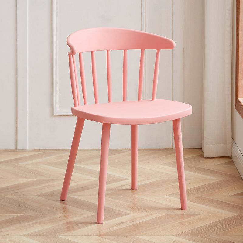 Scandinavian Plastic Armless Chair Windsor Back Restaurant Chair