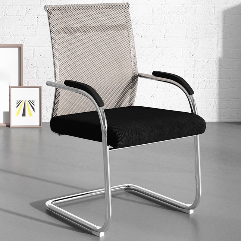 Modern Office Chair Mesh Ergonomic Chair Mid-Back Chair in Black