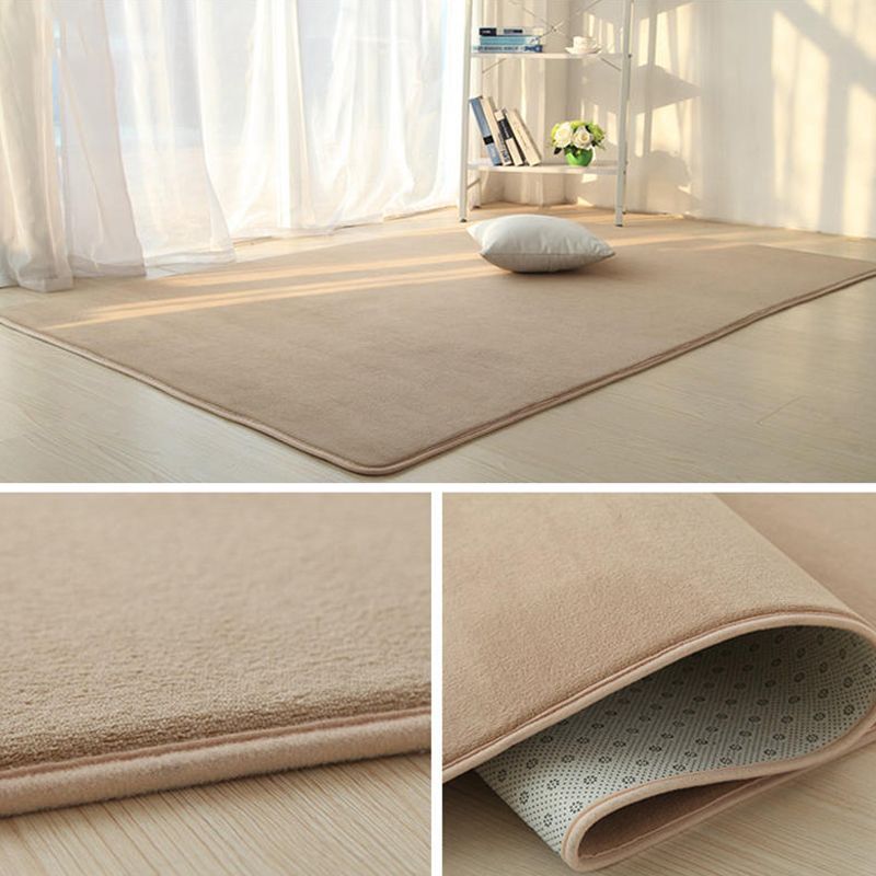 Simple Multi Color Relaxing Rug Polyster Solid Color Indoor Rug Non-Slip Pet Friendly Carpet for Home