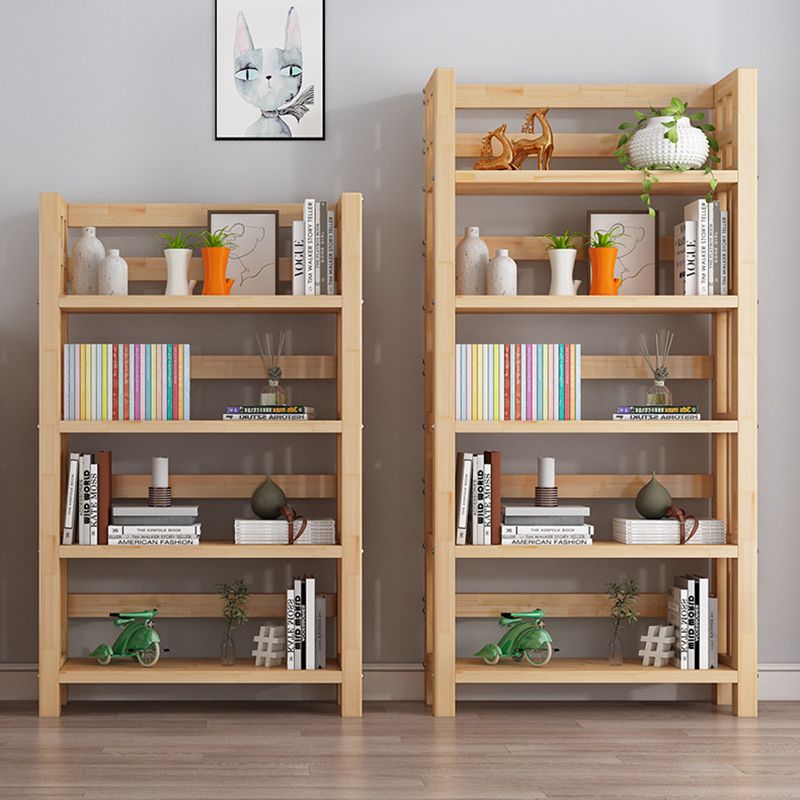 Contemporary Solid Wood Book Display Open Shelf Standard Bookcase