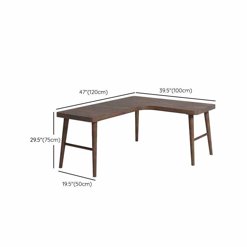 29.25 Inch H Contemporary Writing Desk L-Shape Solid Wood Office Desk