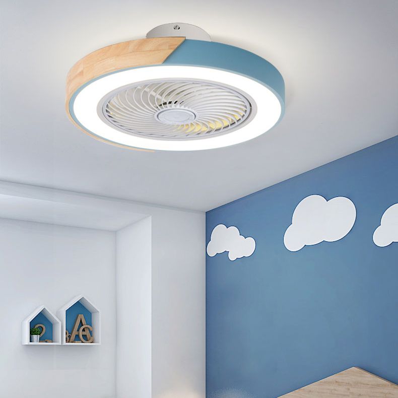 Macaron Plafond rond lampe en bois LED LED SEMI FUX ALIME MONTÉ