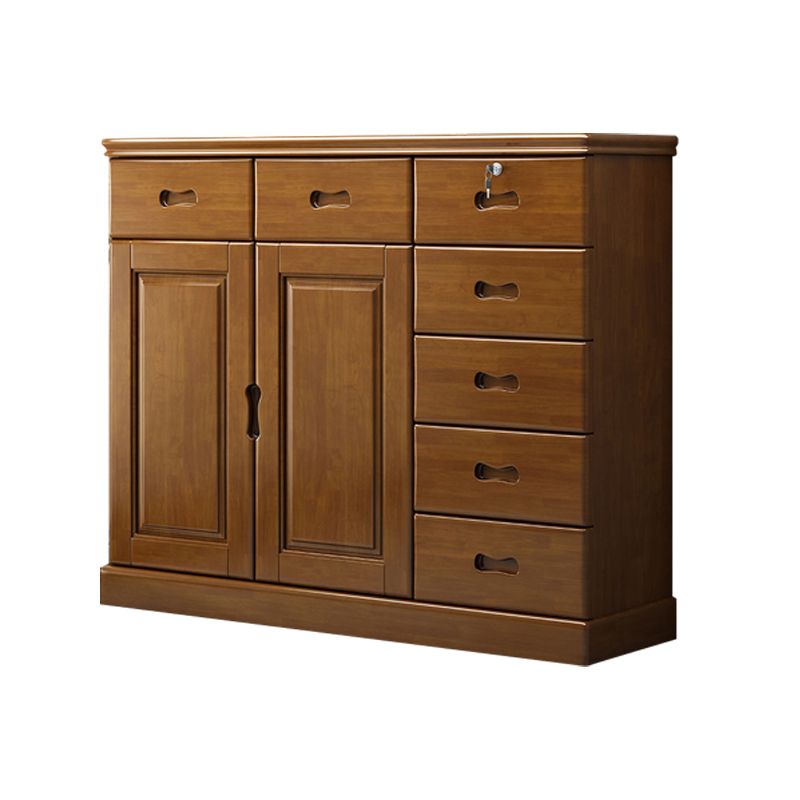 16" D Rubber Wood Storage Chest Bedroom Combo Dresser with 1 Door