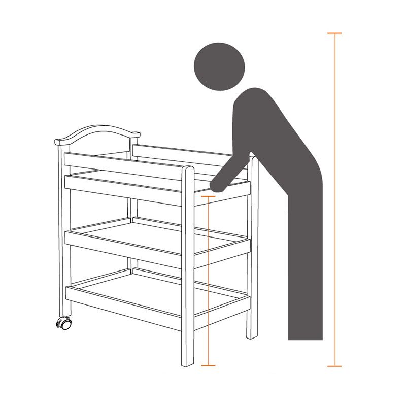 Modern Wooden Baby Changing Table Safety Rails Changing Table