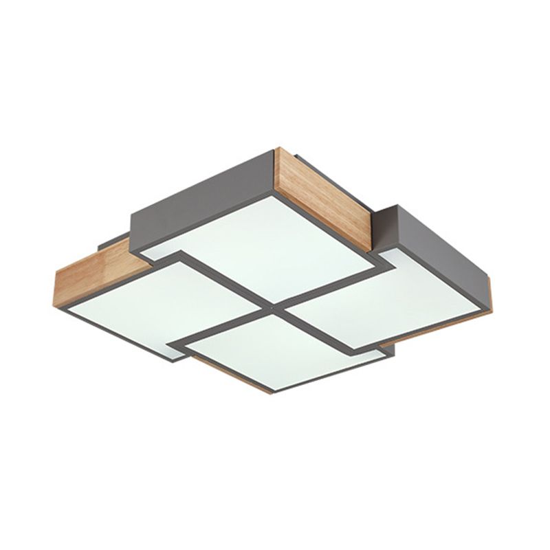 Geometric Flush Ceiling Light Minimal Metal Mount Lighting for Bedroom