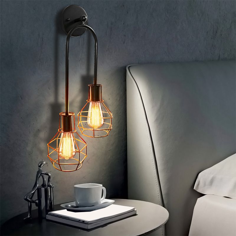 Industrial Style Iron Sconce Light Fixtures Ball Shape Wall Lighting Ideas for Bedroom