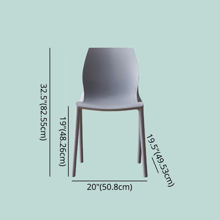 Contemporary Plastic  Dining Side Chair Stackable Side Chair Set for Dining Room