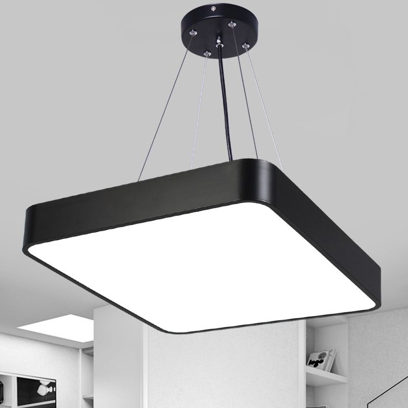 Square Bureau suspendu en métal nordique LED Éclairage de pendentif commercial avec diffuseur