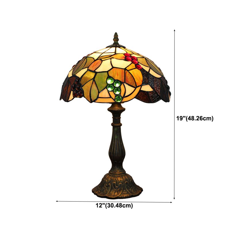 Tiffany Style Table Lamp 1-Light Desk Lamp with Glass Shade for Bedroom