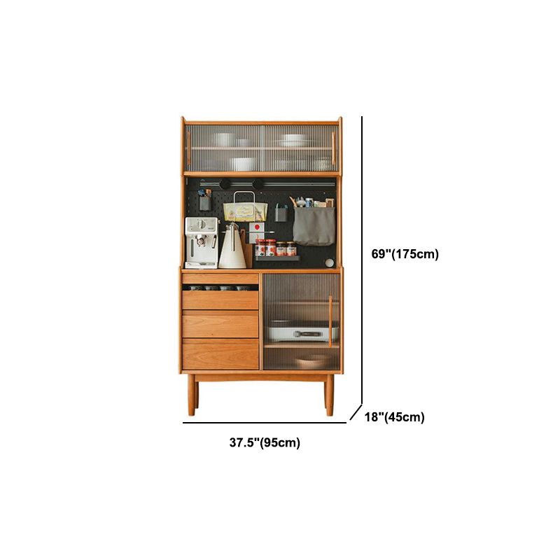 Modern Pine Dining Hutch Standard 18" W Hutch Cabinet for Dining Room