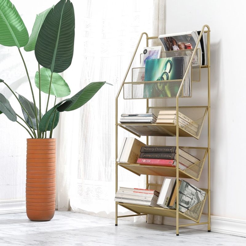 Modern Metal Book Shelf Etagere Multi Tiers Bookcase 11" Wide for Study Room