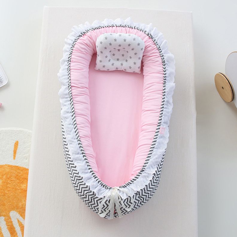 Portable Fabric Crib Cradle Foldable Oval Moses Basket for Newborn