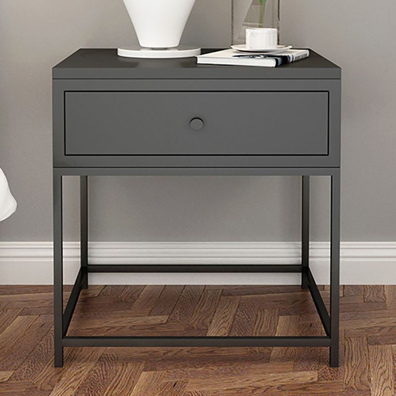 Metal Bed Nightstand Modern Accent Table Nightstand with Drawer