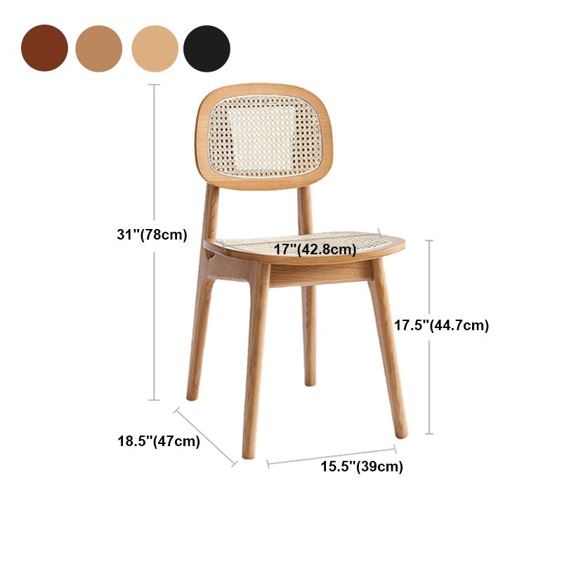 Armless Dining Chairs Modern Rubber Wood Side Chairs for Kitchen