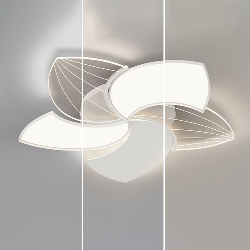 Modern Metal Flush Mount LED Flower Shape Ceiling Light with Acrylic Shade for Living Room