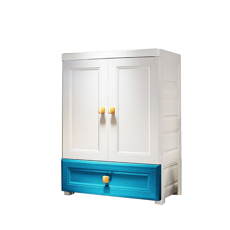 Modern Wardrobe Armoire Plastic Wardrobe Closet with Drawer and Door