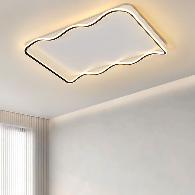 Black / White LED Flush Mount Modern Rectangle Linear Ceiling Flush