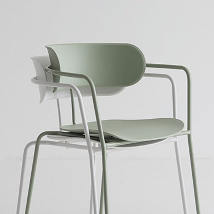 Contemporary Arm Plastic Side Chair for Home Open Back Side Chair