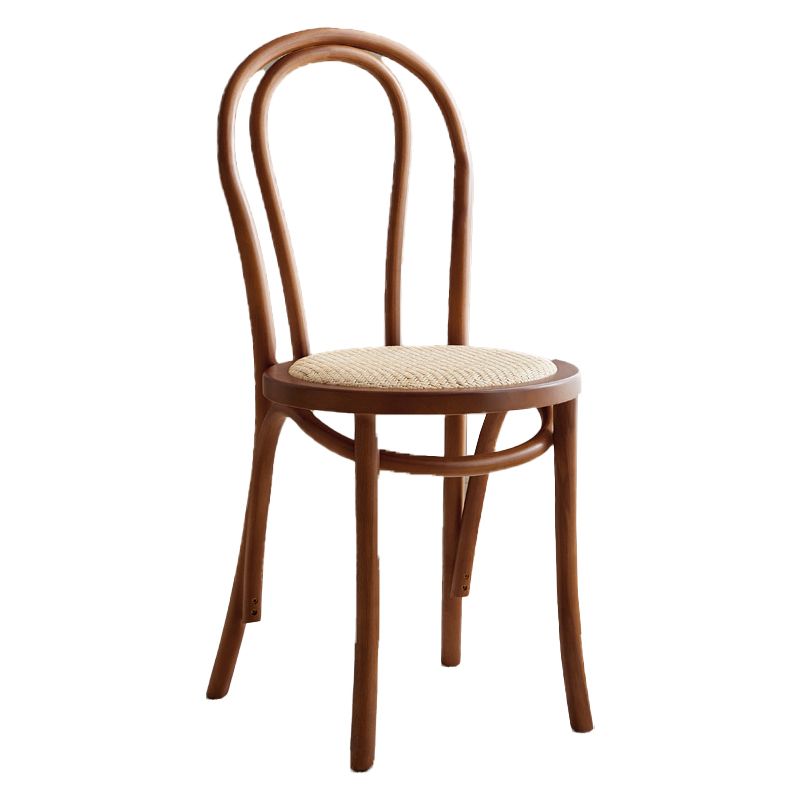 Traditional Style Side Chair Solid Wood Wingback Armless Dining Chair