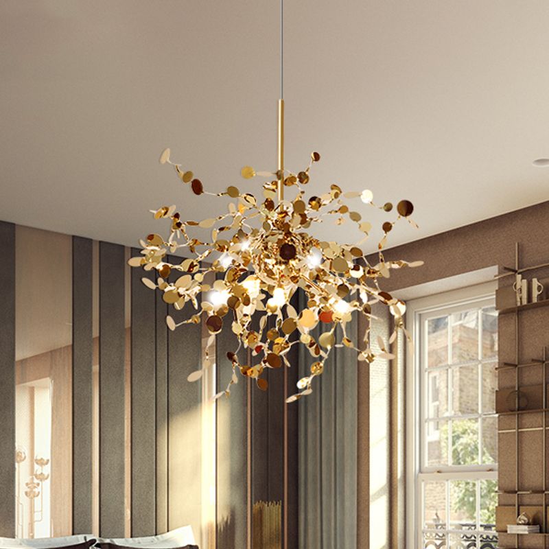 Starburst Pendant Light Modernisme Métal LED Gold Plafond Plafond pour le salon