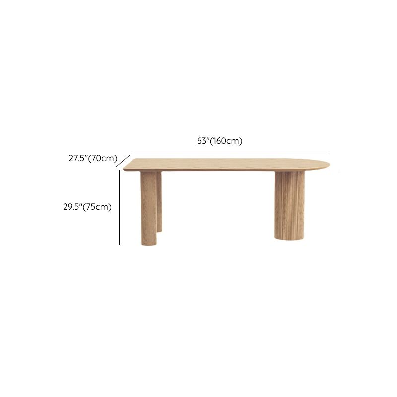 Pine Solid Wood Dining Table Modern Free Form Dining Table with Natural Finish Legs