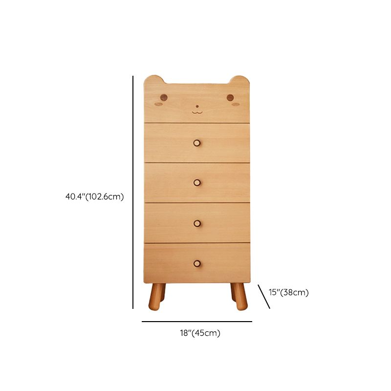 Solid Wood Kids Vertical Dresser Nordic kids Dressers with 3 Drawers