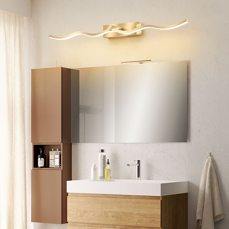 Modern Minimalist Style Linear Flush Mount Wall Sconce Metal Wall Mounted Lighting for Bathroom