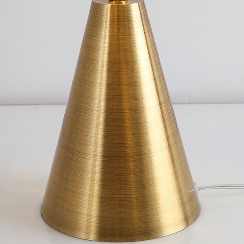 Gold Cone Shape Table Lamp Nordic Style Table Light with Glass for Bedroom