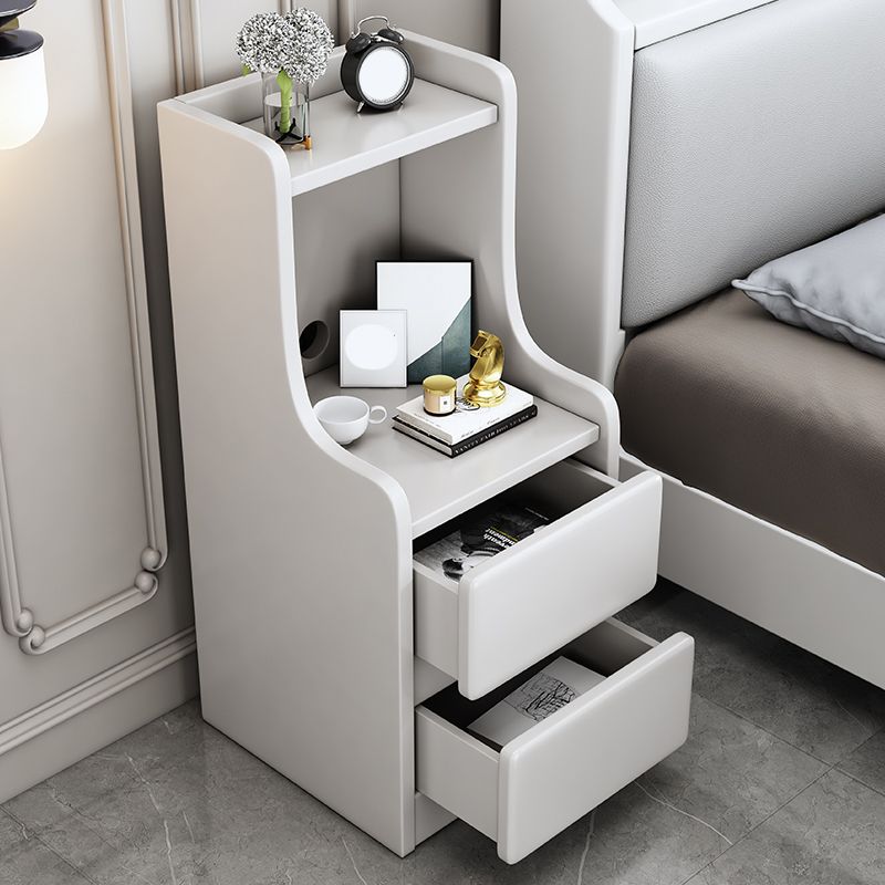 Solid Wood Bedside Table Modern Minimalist Open Bedside Table with Drawers