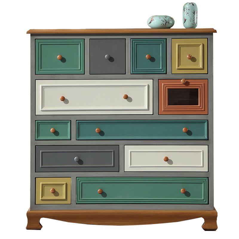 10 / 12 Drawers Dresser Classical Wood Storage Chest with Drawers