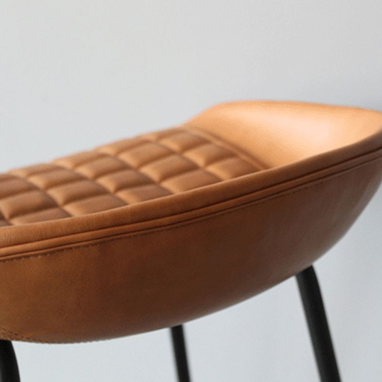 Tabouret de bar de salon en cuir en cuir en cuir industriel avec place de salon avec siège de seau