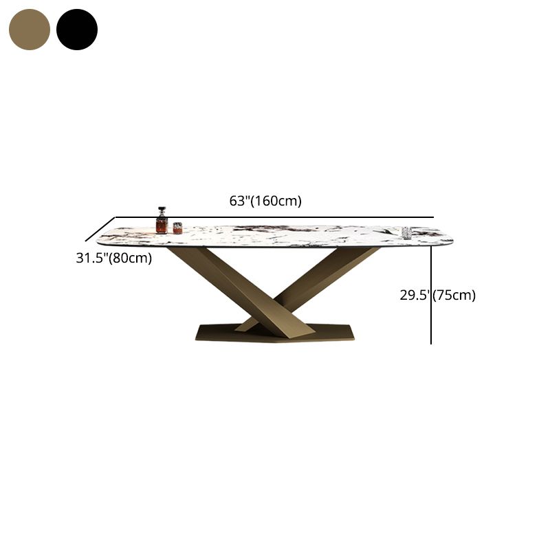 Glam 1/2/4/7 Pieces Dining Set Rectangle Sintered Stone Dining Table Set for Dining Areas