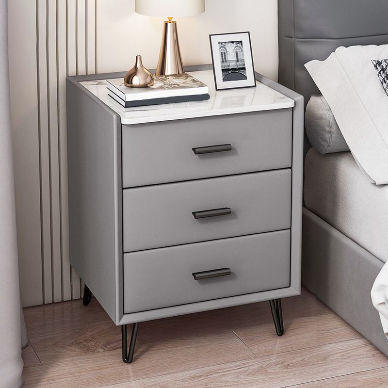 Modern Drawer Storage Accent Table Nightstand Antique Finish Bed Nightstand