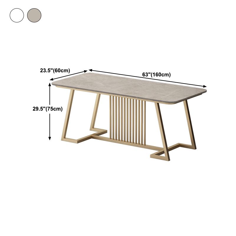 Glam Office Desk 29.52-inch Rectangular Writing Desk with Metal Legs