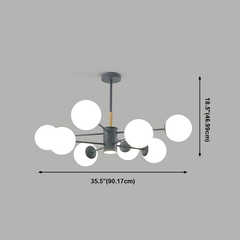 Luminaires suspendus en métal moderne pour lustre sphérique pour le salon