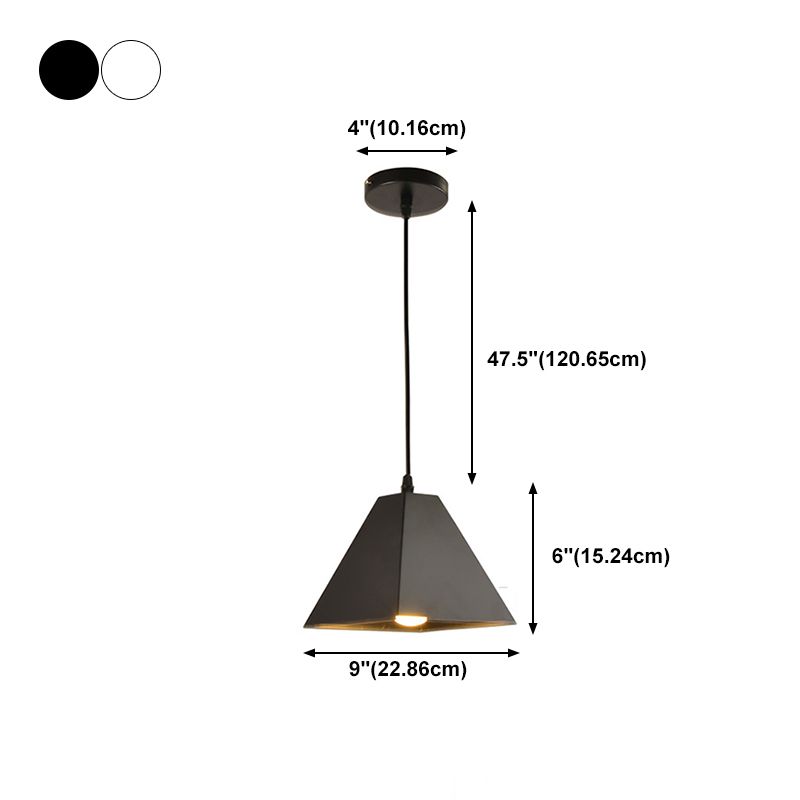 Industrial Style Geometric Shape Pendant Lighting Metal Pendant Light for Bedroom