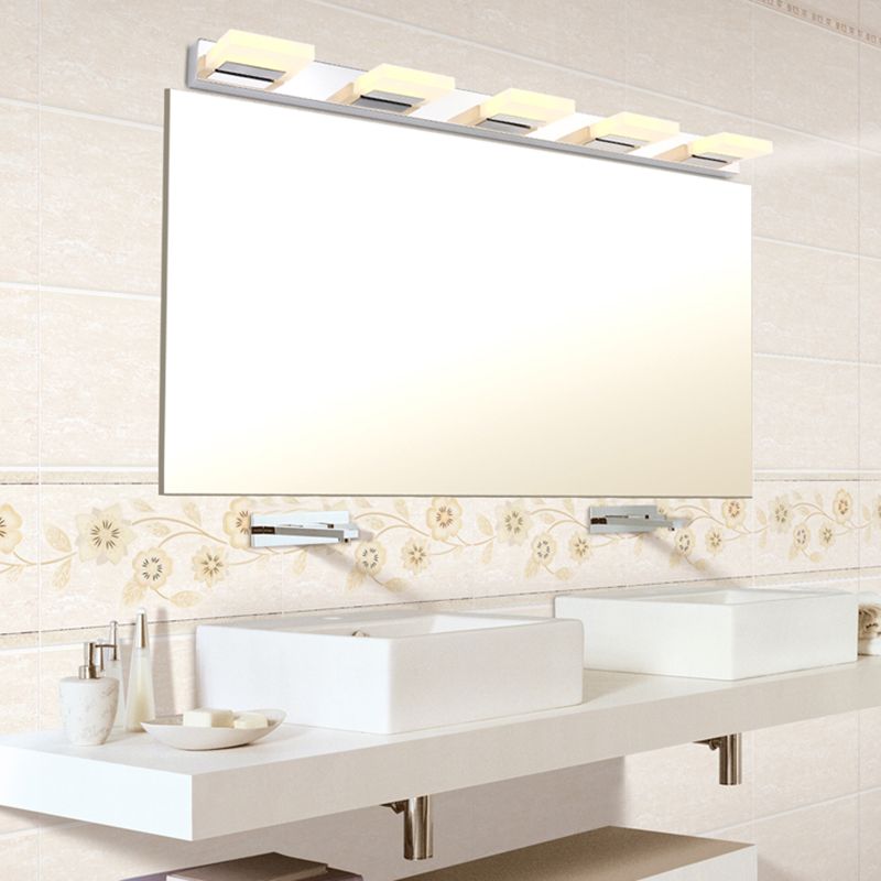 2 / 3 / 4 / 5 - Light LED Bathroom Vanity Lighting Chrome Metal and Acrylic Bath Sconce