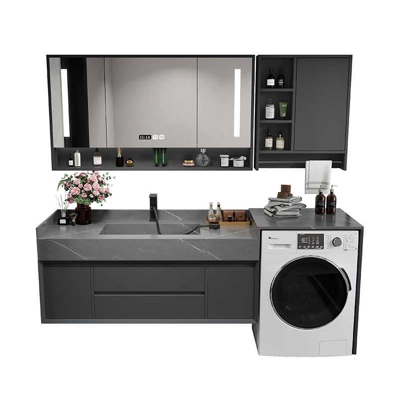 Modern Sink Vanity Wall Mount Vanity Cabinet with Mirror (Not Include Washing Machine)