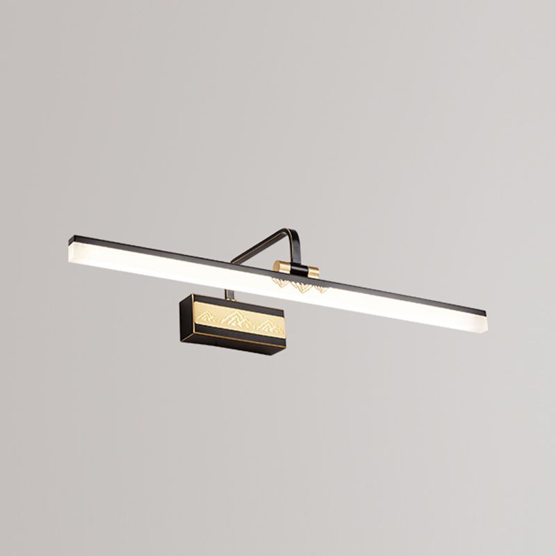 Linear Shape Wall Light Modern Style Metal 1 Light Sconce Lamp for Bathroom