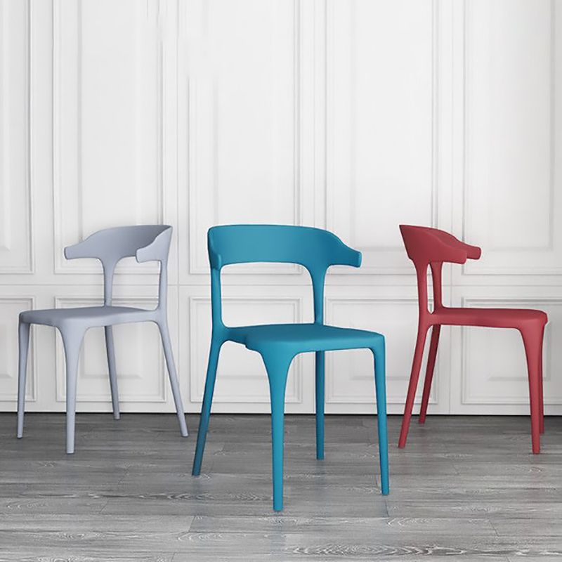 Contemporary Chair Dining Armless Chair for Kitchen with Plastic Legs