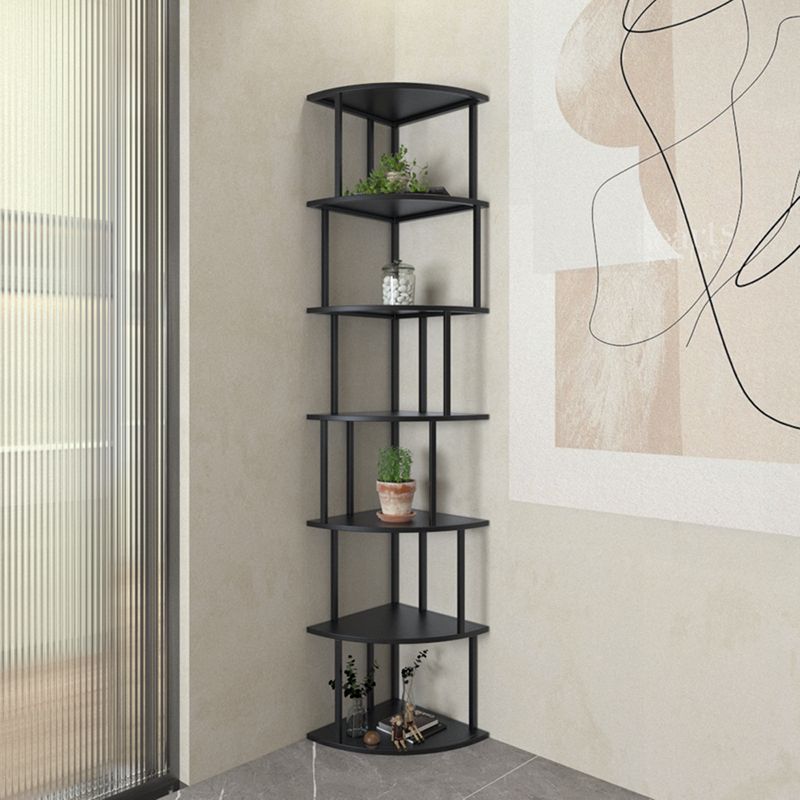 Scandinavian Iron Corner Bookshelf Vertical Open Bookcase for Bedroom