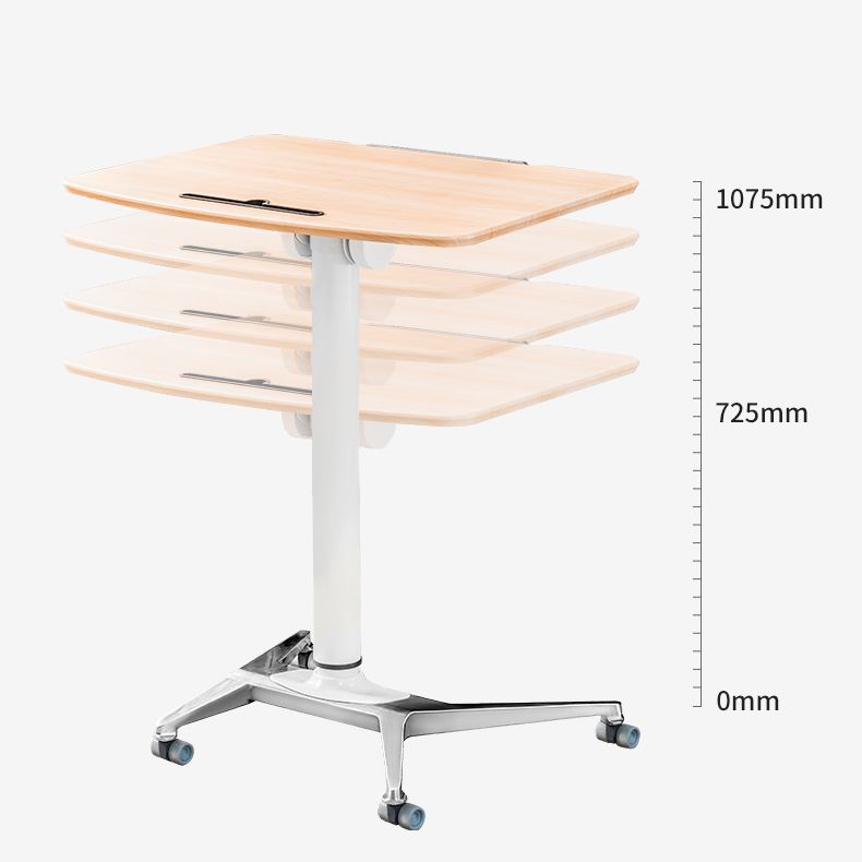 Rectangular Shaped Standing Desk White and Natural Writing Desks for Office