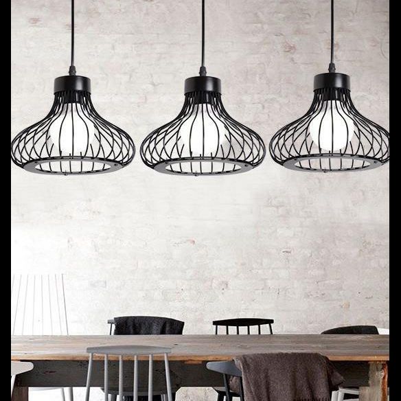 Vintage Bird Cage Pendant Light Industrial Style Pendant Light Fixtures for Restaurant